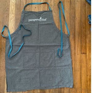 Pampered Chef Brand Gray 100% Cotton Apron One size